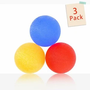 3 Pack Stress Relief Gel Squeeze Ball Exercise Finger Hand Grip Physical Therapy - Picture 1 of 12
