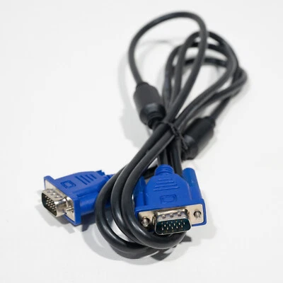 VGA Monitor Cable 1.8m 6ft - 15 Pin Black Male to Male - Brand New Opened - Image 1 of 3