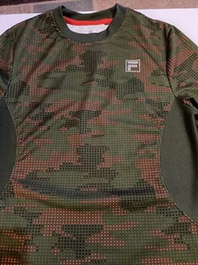 Fila Shirt Youth Sz 8 Green Long Sleeve Quick Dry Pullover School - Picture 1 of 11