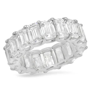 Make Your Own Emerald Cut Diamond Eternity Band! Custom metal & diamond size! - Picture 1 of 5