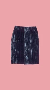 1980s BETSEY JOHNSON "PUNK" Label Black Velvet Pencil Skirt W/Back Slit. XS-S - Picture 1 of 10