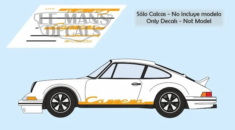 Decals Porsche 911 Carrera RS 1:32 1:43 1:24 1:18  911 slot 2 calcas - Imagen 1 de 1