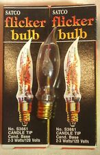2 SATCO Candle Tip Flicker Light Bulb Candle Base S3661 2-3 Watts