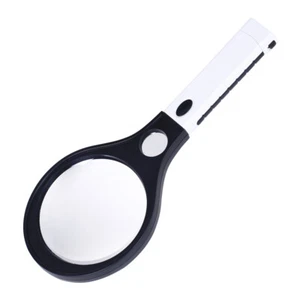4X/10X Handheld Racket Shape Magnifier Reading Magnifying Glass 4LED 1UV Light - Picture 1 of 10