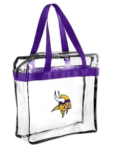 NFL Minnesota Vikings Clear Zipper Tote Bag Stadium Approved - Picture 1 of 1