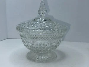 Vintage Wexford Crystal Clear Glass Covered Candy Dish by Anchor Hocking MCM - Picture 1 of 5