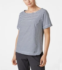 Helly Hansen Women's Thalia T-Shirt / White Navy Stripe / RRP £50 - Picture 1 of 4
