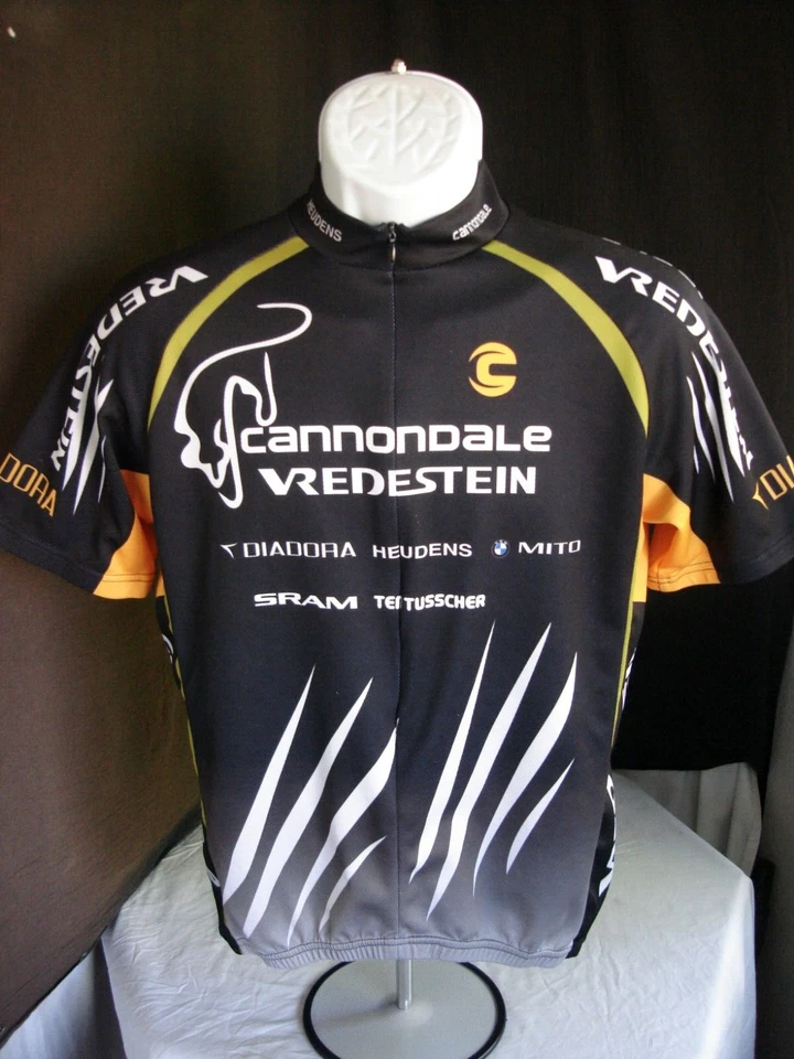 Cannondale Vredestein Mens Black 100% Poly 3/4 Zip S/S  Cycling Jersey Sz. L - Image 1 of 4