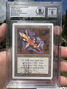 VARILLA DE CRISTAL, PRUEBA DE ARTISTA / BOCETO, REVISADO, 1994 MTG, AMY WEBER, ¡BAS 8! - Imagen 1 de 3