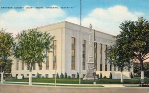 Postcard Grayson County Court House Sherman Texas TX 1946 - Picture 1 of 2