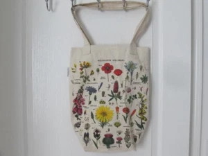 Cavallini & Co. Wildflowers Vintage Style Canvas Tote Bag 13" x 15" w/o handle - Picture 1 of 9