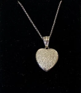 9 Karat Weißgold Diamant Set Herz Anhänger und Kette - ca. 0,50ct - Bild 1 von 2