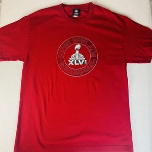 Super Bowl XLVI Indianapolis T-Shirt - NFL Team Apparel L Red - Picture 1 of 7