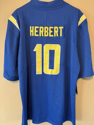 Camiseta Justin Herbert L A Chargers # 10 cosida adulto grande envío al día siguiente Foto 1 de 4