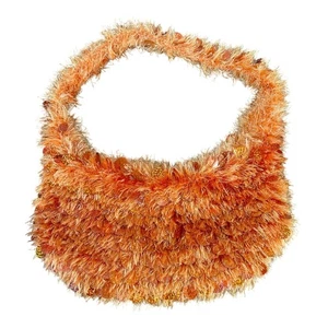 Y2K Glam Sparkle Orange Fishscale Pailletten Häkelgarn Schultertasche Reißverschlüsse gebraucht - Bild 1 von 6