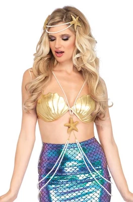 Nuevo accesorio de arnés corporal estrella de mar estrella de mar sirena perla Foto 1 de 2