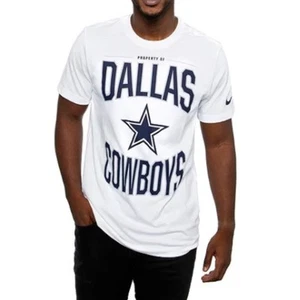 NUEVA Camiseta Nike Dri-FIT NFL Propiedad de Dallas Cowboys Cuello Redondo Blanca Para Hombres S - Imagen 1 de 8