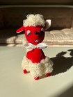 Vtg Dakin Dream Pets RED POODLE Sawdust Stuffed TOY 6.5" X 3"