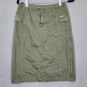 COLUMBIA Skirt Womens 8 Green Cargo Pockets Outdoor Hiking Utility 100% Cotton - Picture 1 of 9