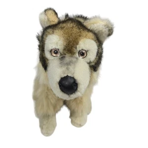 Jaag Plush Timber Wolf Husky Realistic Stuffed Animal Toy 2011 9" - Picture 1 of 12