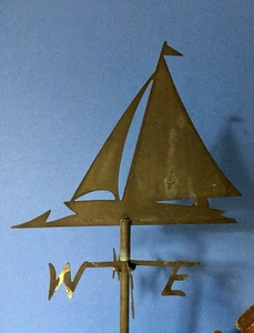 Sailboat-Nautical Vintage Weather Vane Copper C-6 Very Good Condition - Picture 1 of 11