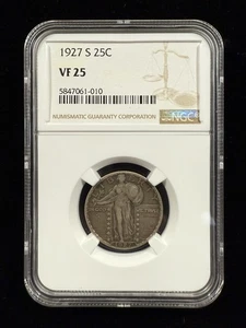 1927-S 25C Standing Liberty Quarter NGC VF25 Tough Date Item#243 - Picture 1 of 4