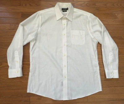 Lauren Ralph Lauren Men’s White Shirt 17 34/35 Long Sleeves Slim Fit Non Iron - Image 1 of 4
