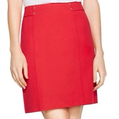 White House Black Market Red-Orange Pencil Skirt Size-8 - Image 1 of 4