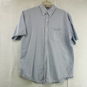 L.L.Bean Herren Hemd Large blau gestreift Seersucker Kurzarm Button Down - Bild 1 von 14