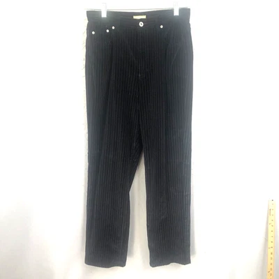 Pantalones de mezclilla vintage de terciopelo para mujer 12 negros blancos a rayas caprichosas vacaciones Y2K Foto 1 de 4
