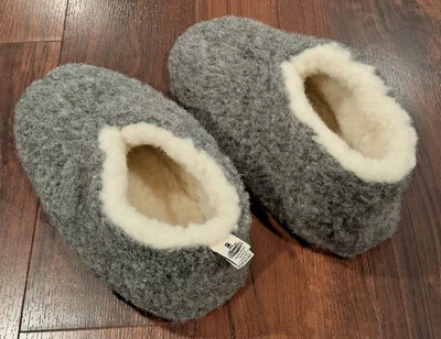 100% шерсти в ворсе COLDBREAKER тапочки серый нам размер 9, 5-10 Великобритании 7-8 евро 41-42 EUC - Изображение 1 из 4