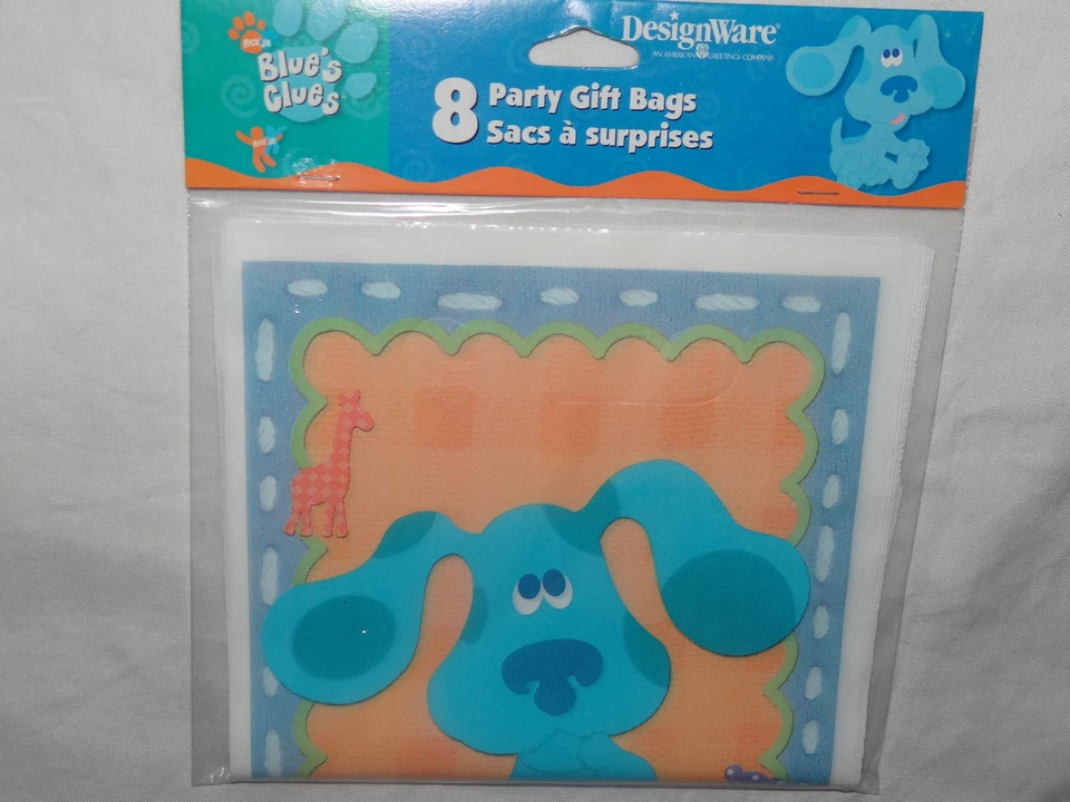 DESIGNWARE NEW BLUES CLUES 1ST BIRTHDAY 8 LOOT BAGS PARTY SUPPLIES