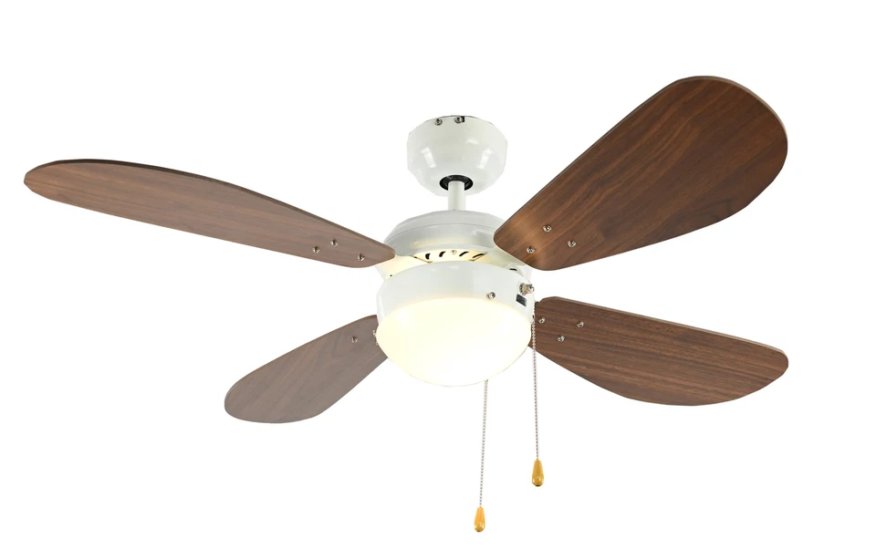 Ceiling Fan With Light Classic White & Walnut 105 CM Soft - Image 1 of 4