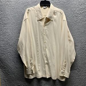 Tulliano Shirt Adult 2XL XXL Creme Off White 100% Silk Mens Casual Summer Soft