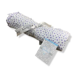 $50 Kissy Kissy Baby Purple White Lilac Rosebuds En Pointe Pima Cotton Blanket - Picture 1 of 6