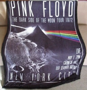 New Pink Floyd New York City 1972 Show Fleece Sherpa Back Gift Throw Blanket NIP - Picture 1 of 3