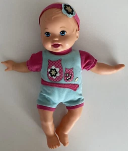 Mattel Pink Baby Doll Toy Little Mommy Blue Eyes Vinyl Cloth 2010 Owl Outfit - Picture 1 of 8