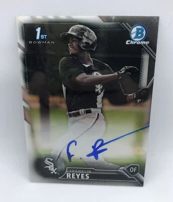 2016 Bowman Chrome Franklin Reyes White Sox 1st Prospect Refractor Auto - Image 1 of 2