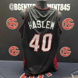 Udonis Haslem Autographed Black Miami Heat Jersey Signed Beckett BAS COA - Picture 1 of 3