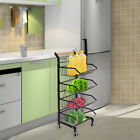 Kitchen Cart with Storage &Wheels 4 Tier Rolling Utility Cart Black Pantry Rack