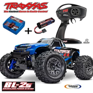 Traxxas Trx67154-4blue Stampede 4x4 Blue 1/10 Monster + 4A Charger + Battery - Picture 1 of 6