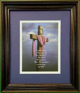 I Asked Jesus Framed In Very Hard To Find Walnut Real Wood - Imagen 1 de 2