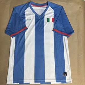 Italia Blue And White Striped Mitre Soccer Jersey Size Men’s Medium - Picture 1 of 4