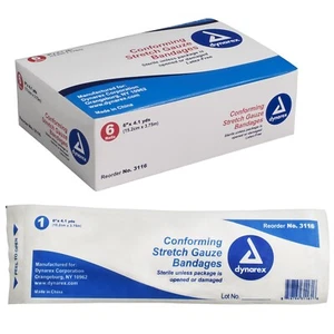 Vendaje de gasa elástica estéril DYAREX 3116 6" x 4,1 yardas, estuche de 48 rollos - Imagen 1 de 1