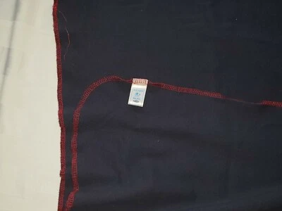 Camiseta deportiva de algodón azul marino antigua tejida de 1 capa elástica manta niño roja Foto 1 de 2