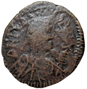 BYZANTINE EMPIRE. BRONZE FOLLIS. JUSTIN I, 518-527 AD. ANTIOCH MINT. SCARCE. - Picture 1 of 3