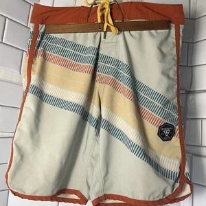 Vissla Striped Board Shorts Mens 28” On Tag My Measures 30” Drawstring Unlined - Picture 1 of 11