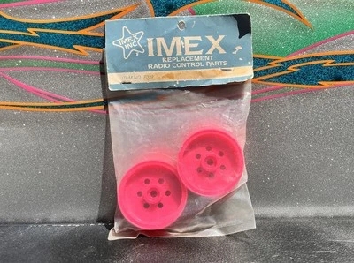 IMEX RC 1:10 Front Rear Wheels PAIR #7009 FACTORY SEALED NEON PINK - Image 1 of 4