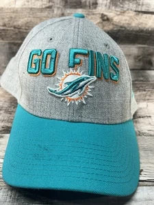 NFL New Era 39thirty Miami Dolphins Hat Fitted Size Small Gray “Go Fins” - Picture 1 of 9