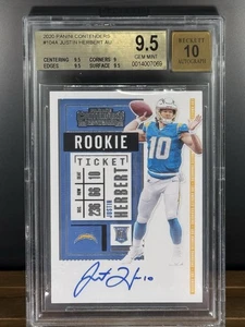 JUSTIN HERBERT BGS 9.5 2020 PANINI CONTENDERS #104 ROOKIE TICKET AUTO RC GEM - Picture 1 of 1